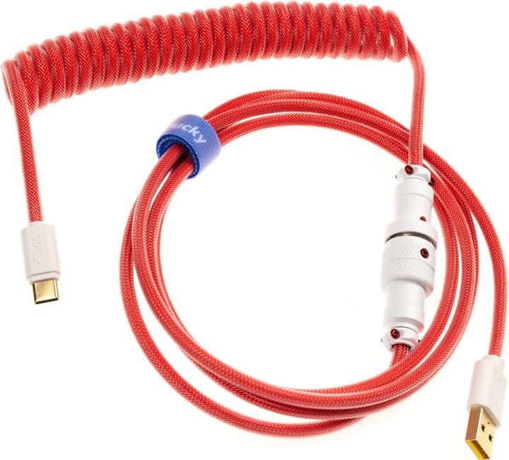 Ducky Premicord Apple Red Spiralkabel, USB Typ C auf Typ A - 1,8m (1.80 m, USB 2.0)