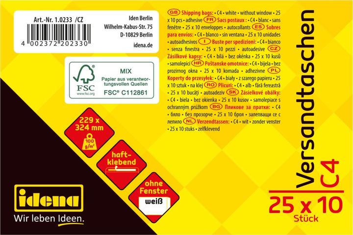 Produktbild Idena VT C4 weiss 100g 10er hk o.F. FSC-Mix (10 x)