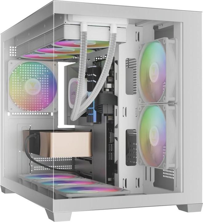 Gamdias Boitier Mini Tour Micro ATX Aura GC10M RGB avec panneaux vitrés (Blanc) (mATX)