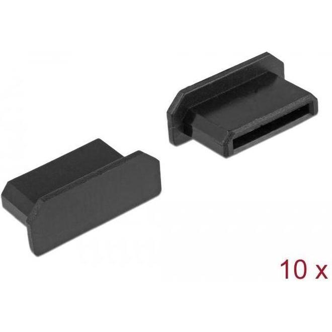 Delock Mini-HDMI Staubschutz, 10 Stück (Mini HDMI, 1.25 cm), Data + Video Adapter, Schwarz
