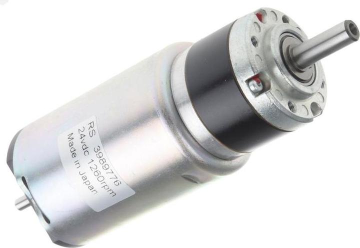 RS PRO Brush gear motor up to 75 Ncm, 24 V dc / 13.2 W,, shaft-Ø 6mm, 38mm x 87mm