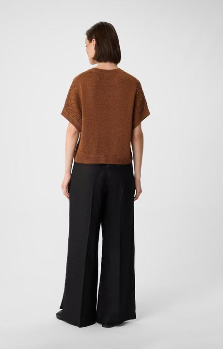 Actual product image Comma Strickpullover Kurzarm-Pullover im Loose Fit aus Ajourstrick (S)
