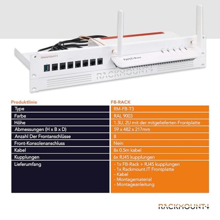 Produktbild Rackmount.IT Rack Mount Kit for AVM Fritz!Box 6890 / 7590
