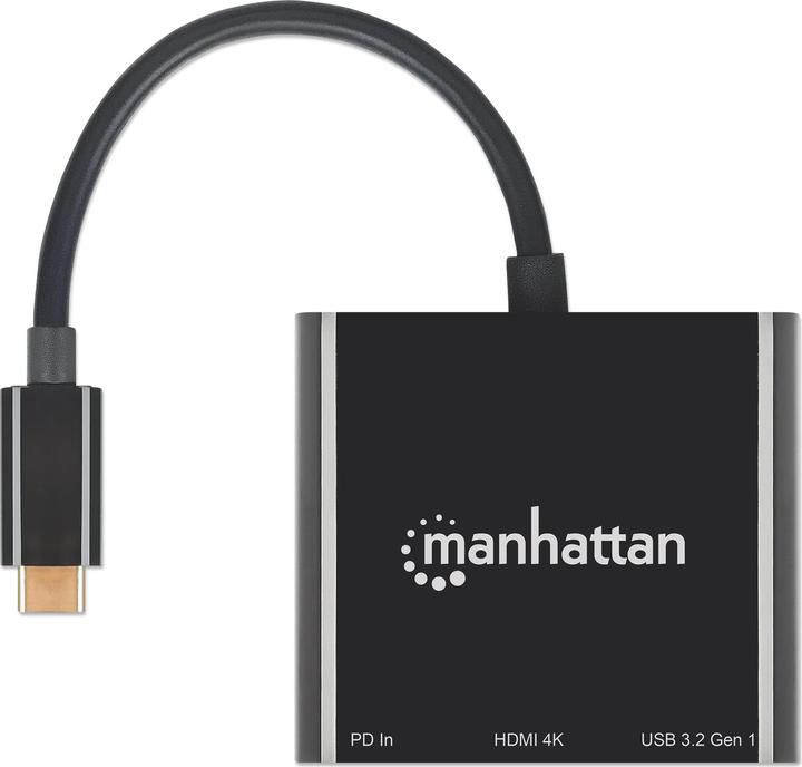 Produktbild Manhattan USB-C auf HDMI 3-in-1 Docking-Konverter mit Power Delivery (USB-C, 3 Ports)