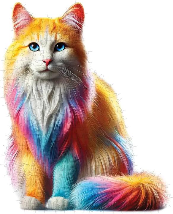 Immagine prodotto WoodenCity WOODEN CITY Dreamy Rainbow Cat 250 Wooden Puzzle Jigsaw Puzzle with unique shapes (250 pezzi)