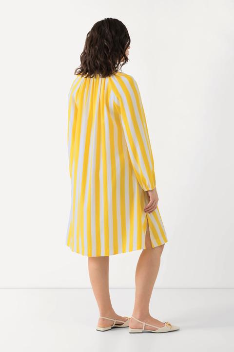 Produktbild Ulla Popken Kleid, Streifen, A-Linie, V-Ausschnitt, Langarm (54)
