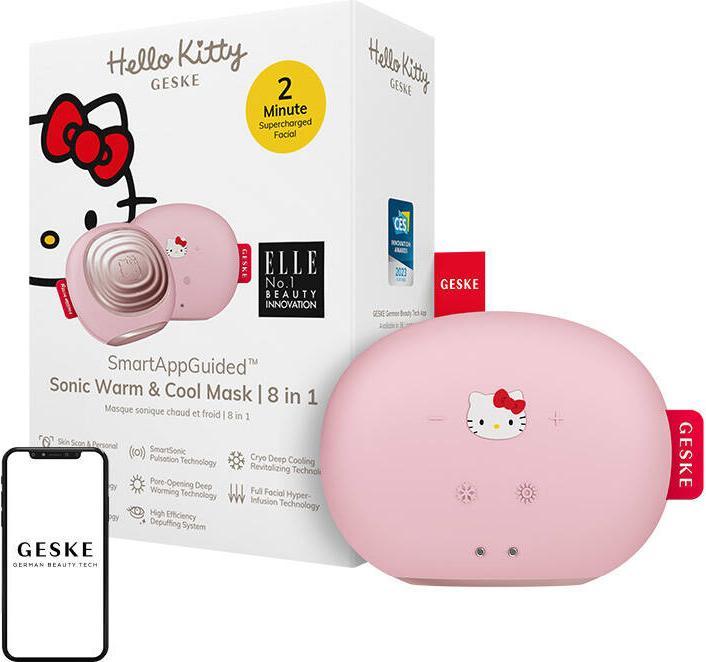 Actual product image Konjac Sponge Soniczny masażer do twarzy Cool & Warm 8w1 Geske z Aplikacją (Hello Kitty różowy)