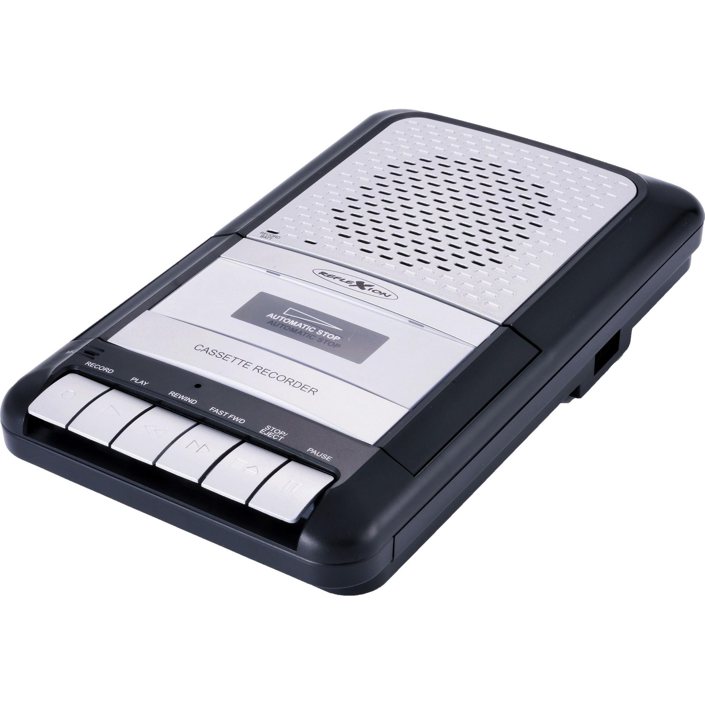 Reflexion Lettore di cassette portatile (Registratore a cassette), Registratore audio, Nero, Grigio