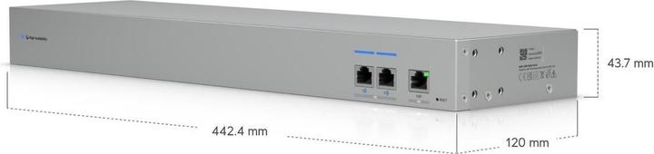 Actual product image Ubiquiti 10 GbE WAN Switch linking two (4 ports)