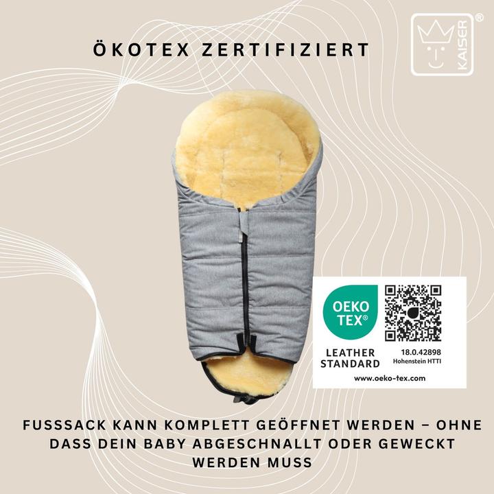 Produktbild Kaiser Baby Kaiser Babyschalen Fusssack aus Lammfell Naadja, light grey melange
