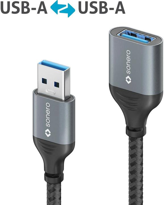 Produktbild Sonero USB 3.0-Verlängerungskabel USB A - USB A 2 m (2 m, USB 3.1, USB 3.0)