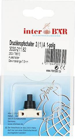 Produktbild interBär SB Druckschalter 1pol. 2A schwarz