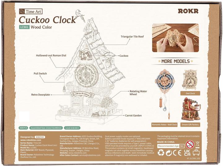 Actual product image Robotime Cuckoo clock