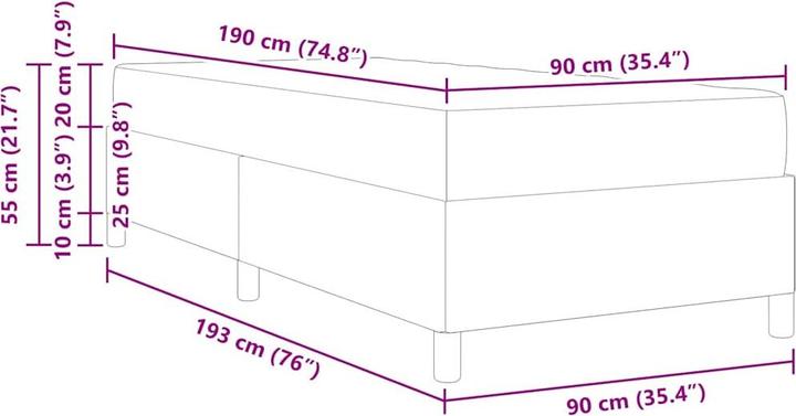 Actual product image vidaXL Bedstead (90 x 190 cm)