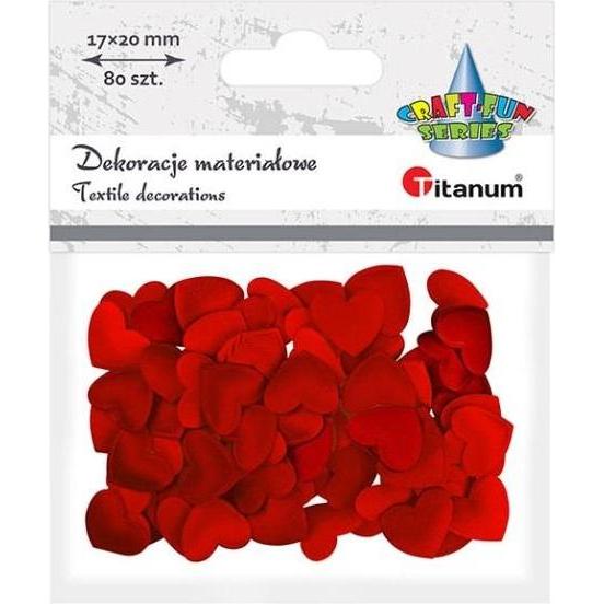 Titanum Stoffherzen 20x17mm rot 80 Stk