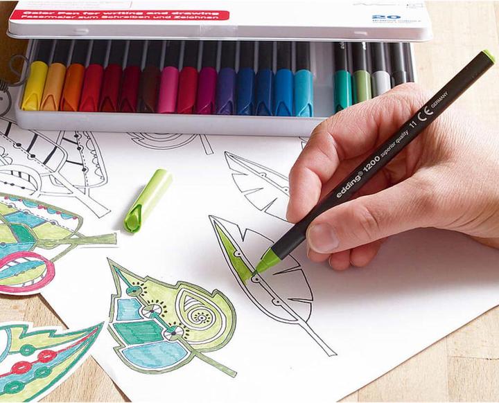Actual product image Edding Fiber pen Colourpen Fine 1200 'Pastel' 5+1 (Sweet mint, Honeydew melon, Cherry blossom, Apple sorbet, Berry lavender and silver grey, 1 x)