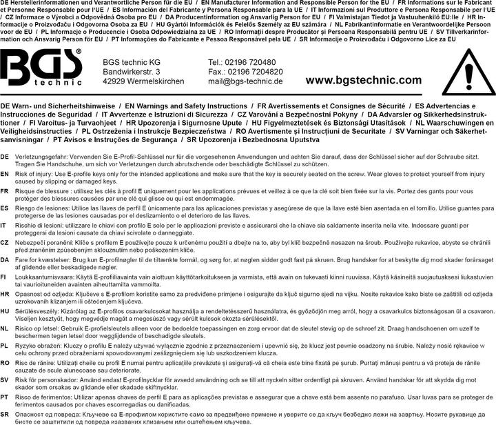 Produktbild BGS Doppel-Ringschlüssel mit E-Profil-Ringköpfen | gekröpft | SW E14 x E18