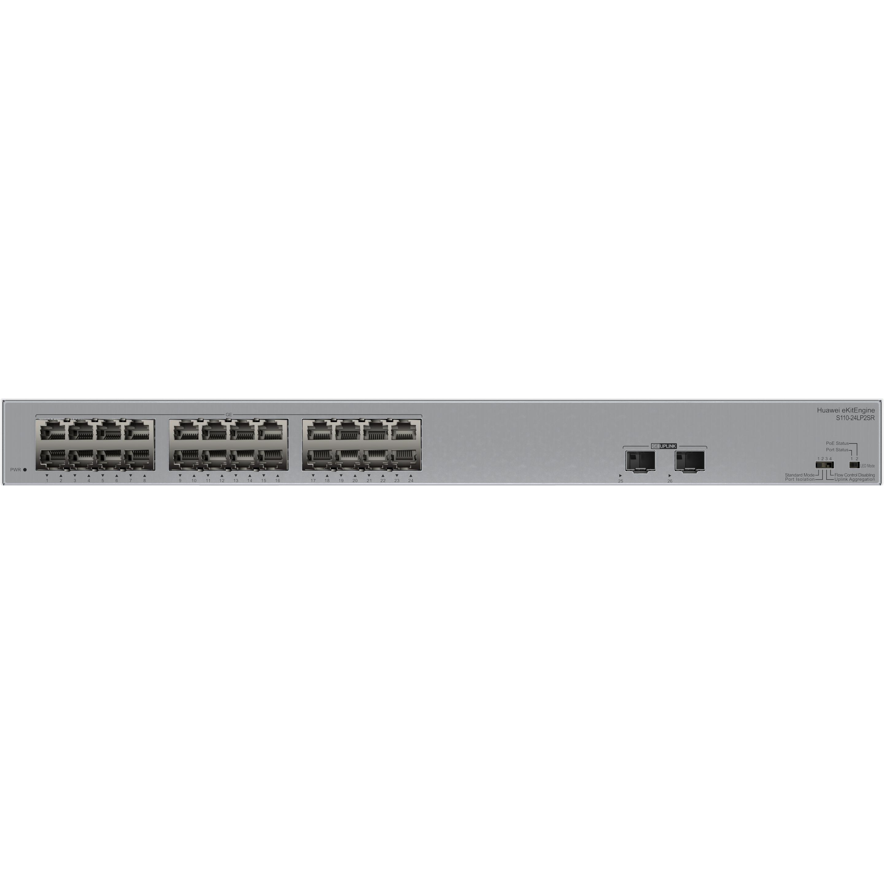 Thumbnail - Huawei Ekit Switch S110-24LP2SR (24 Ports), Netzwerk Switch, Grau