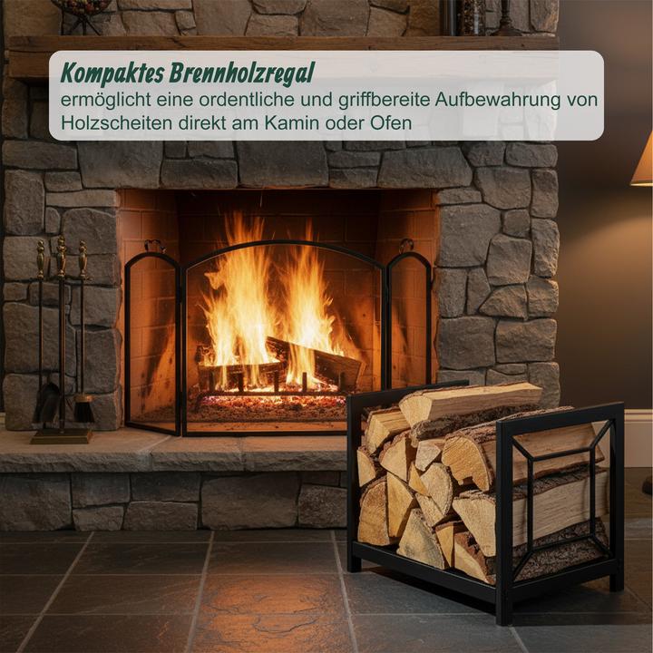 Produktbild Relaxdays Modernes Kaminholzregal aus Metall