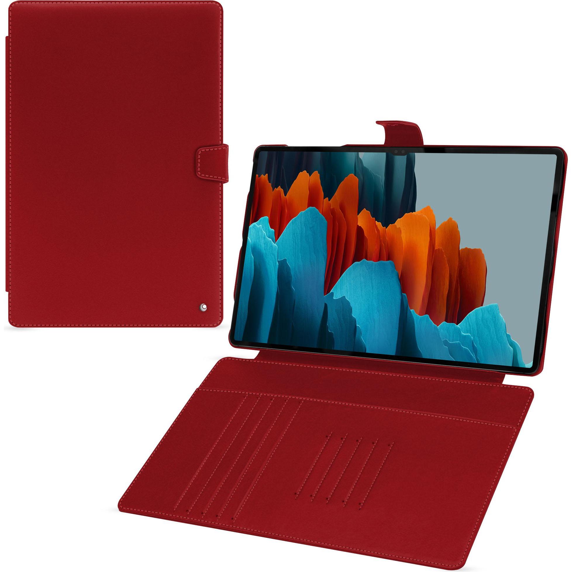 Noreve Lederschutzhülle Samsung Galaxy Tab S9 Ultra (Galaxy Tab S9 Ultra), Tablet Hülle, Rot