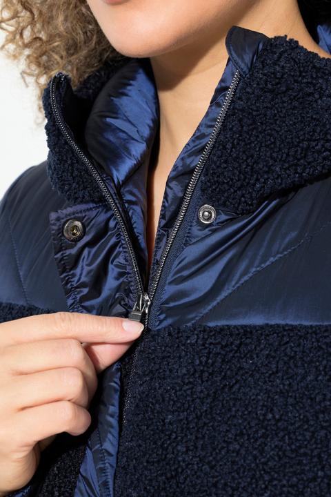 Actual product image Ulla Popken Mixed Texture Fleece Quilted Jacket (42, 44)