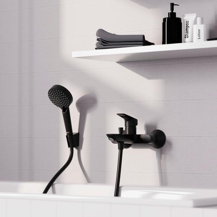 Produktbild hansgrohe HG Einhebel-Wannenmischer LOGIS DN 15, Aufputz mattschwarz