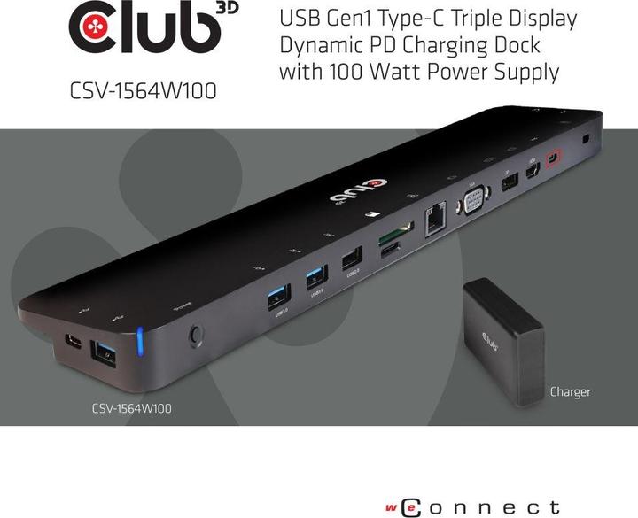 Actual product image Club 3D CSV-1564W100 (USB-C, 1 portion)