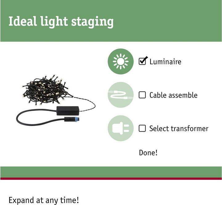 Produktbild Paulmann Outdoor Plug & Shine Lichterkette Yuna (12 m)