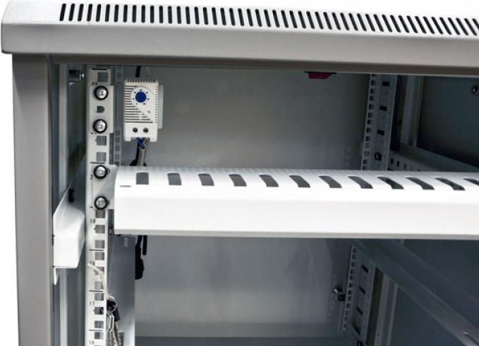 Actual product image Triton 19 Cabinet 22U W600 / D600mm *light grey* SNB series glass door (22 RU, 19 inch rack)