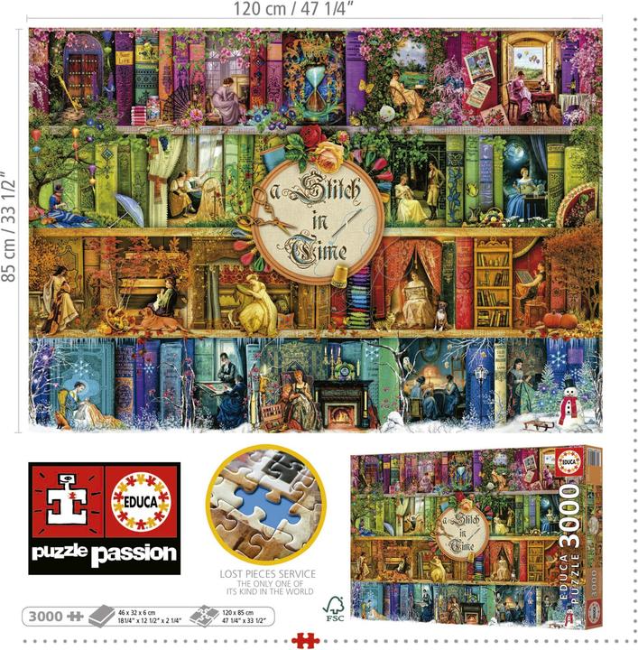 Produktbild Educa 19946 Πάζλ 3000Τεμ. A Stitch In Time (3000 Teile)