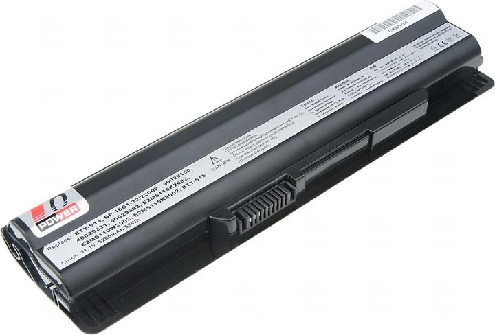 Actual product image T6 Power Battery MSI CX650, FR610, FR620, FR700, FX400, FX600, FX610, FX700,,, 6cell (6 cubicles, 5200 mAh)