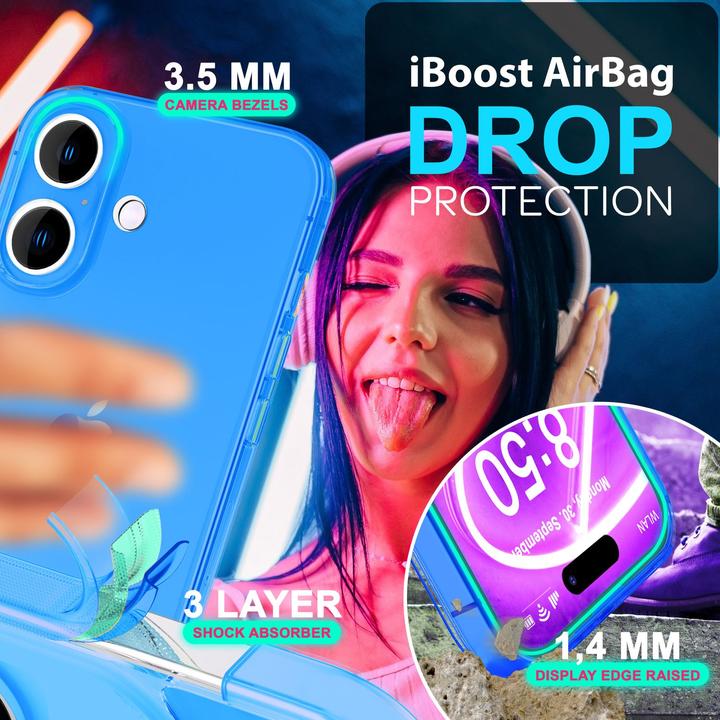 Immagine prodotto Nalia Copertura in silicone trasparente al neon (Apple iPhone 16)