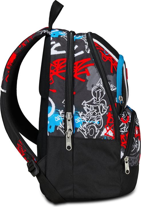 Actual product image Seven Adavanced Pockets Black Red School Backpack (33 l)