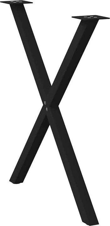 Produktbild vidaXL Esstischbeine X-Form 2 Stk. Schwarz 70x(72-73) cm Stahl Tischbein