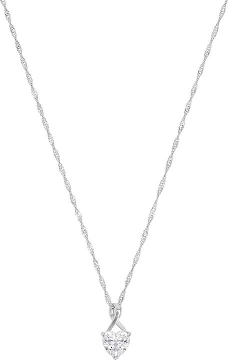Produktbild Amor Halsschmuck für Damen, Weissgold 375, Zirkonia synth. | Herz (WG 375, 9ct)