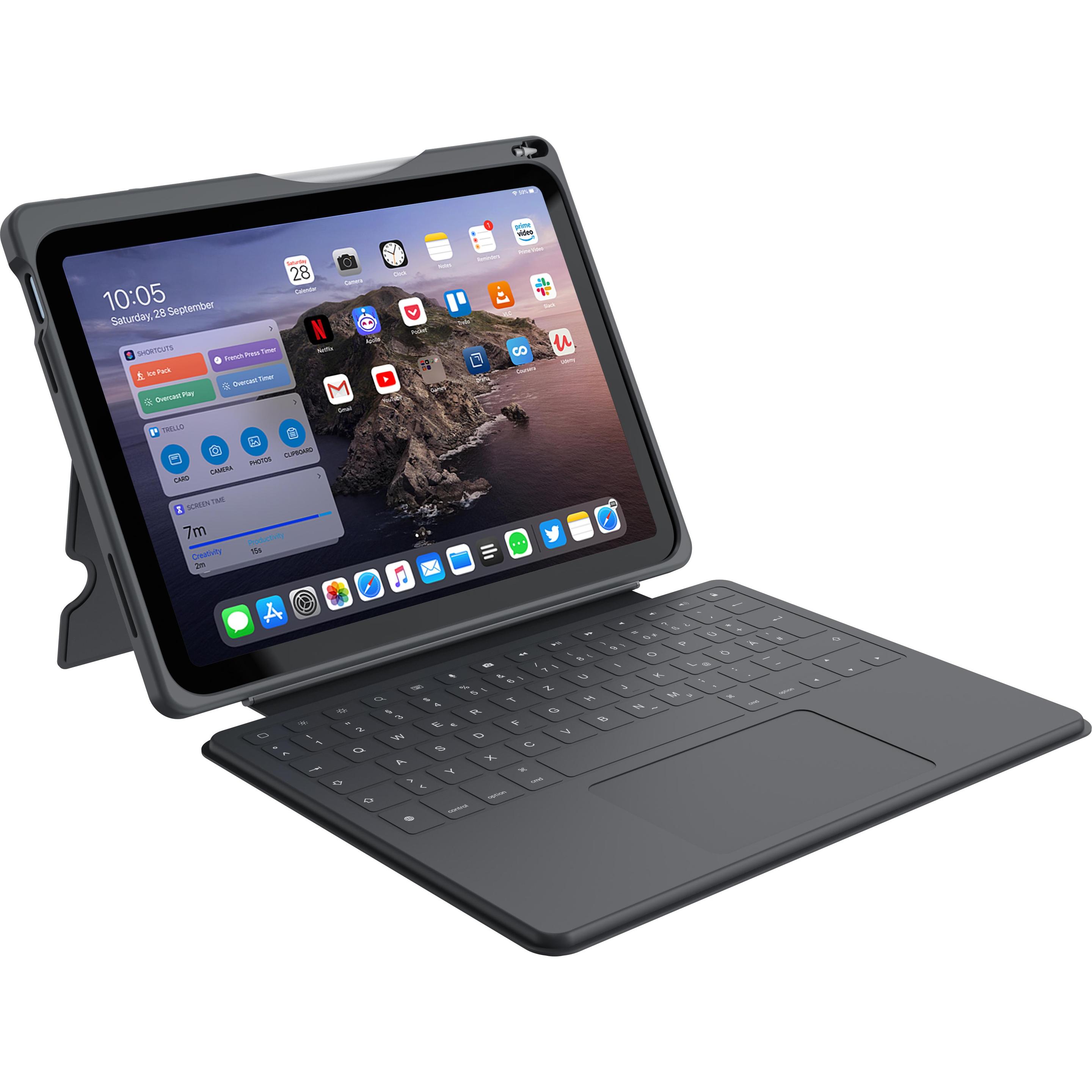 Deqster Smart Rugged Plus Keyboard Ipad (Germania, Apple iPad 2022 (10a generazione)), Tastiera per tablet, Grigio
