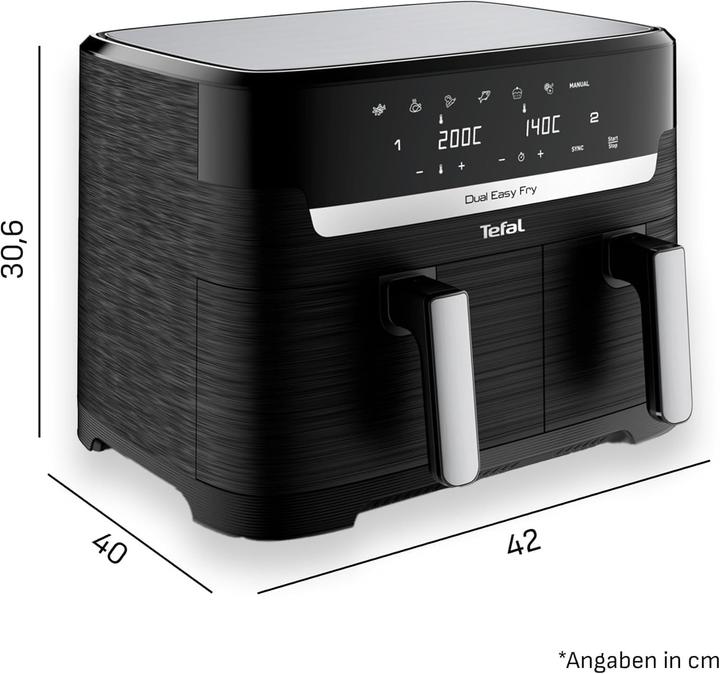 Immagine prodotto Tefal EY9018 Dual Easy Fry Doppelkammer Heissluftfritteuse