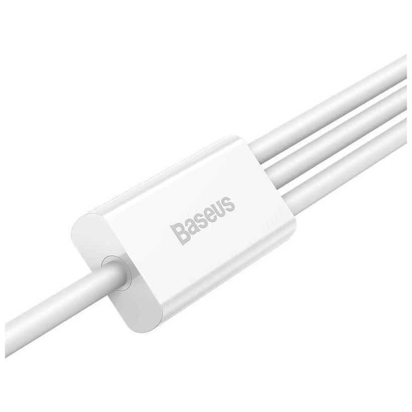 Thumbnail - Baseus Quick Charge USB to M+L+C Superior Data 3.5A 1m (White) (1 m, USB 3.2 Gen 1), USB Kabel