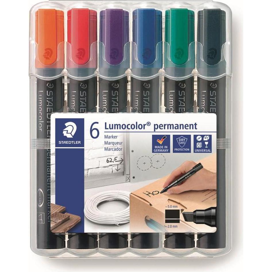 Staedtler, Marker, 350 Marker Lumocolor perm 6St (Mehrfarbig, 5 mm, 6 x)