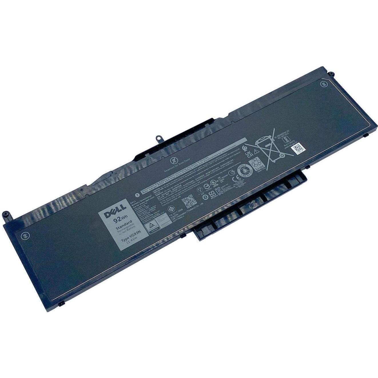Dell Btry Pri 92whr 6c Lith Smp (6 Zellen, 8100 mAh), Notebook Akku, Schwarz