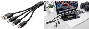 Immagine prodotto Digitus Cavo di ricarica 3 in 1, USB A - Fulmine + Micro USB + Tipo-C (0.15 m, USB 3.2 Gen 1)