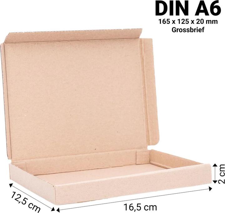 Actual product image Audisana Versandkarton DIN A6 165×125×20 mm braun – 1 Grossbrief (1 pcs.)