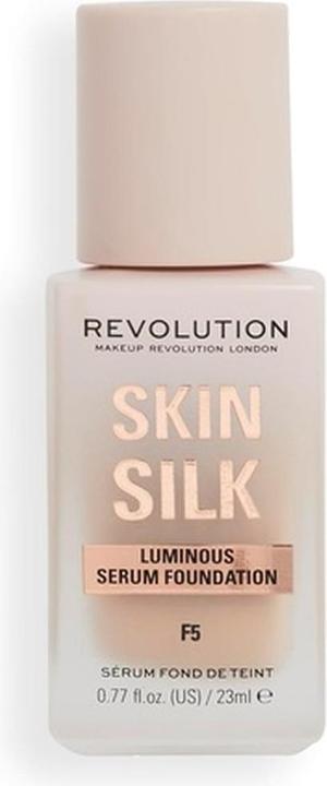 Actual product image Makeup Revolution Skin Silk Serum Foundation Light to Medium Coverage with Hyaluronic Acid 23ml F5 (F5)