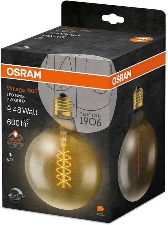Actual product image Osram Vintage 1906 Led Classic Slim Filament Globe (E27, 600 lm, 1x)