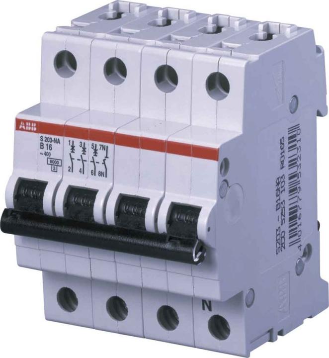 Produktbild ABB S203-B25NA Sicherungsautomat B-Char.,6kA,25A,3P,+NA