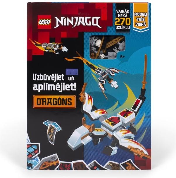 Productafbeelding LEGO NINJAGO-activiteitenboek "Bouwen en plakken: draken" (in het Lets) (LEGO Ninjago)