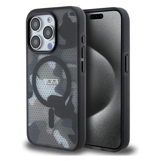 Tumi TUHMP15XTCAMK IPhone 15 Pro Max 6.7" Czarny/black Hardcase Frosted Camo Print MagSafe (Apple IPhone 15 Pro Max), Smartphone Hülle, Schwarz