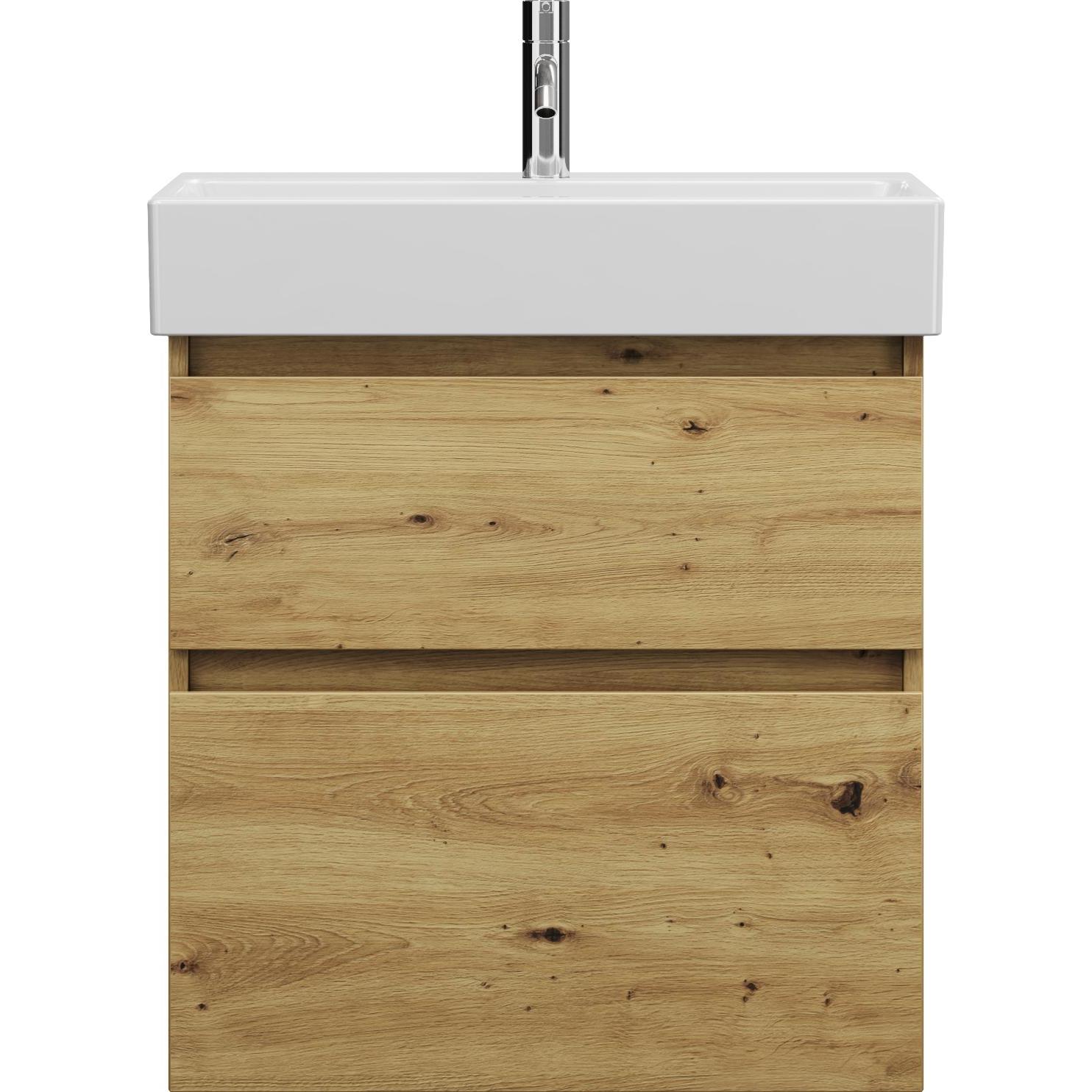 burgbad, Badmöbelset, Lin20 Keramik-Waschtisch hoch inklusive Waschtischunterschrank 2 Auszüge, 630x370x710mm