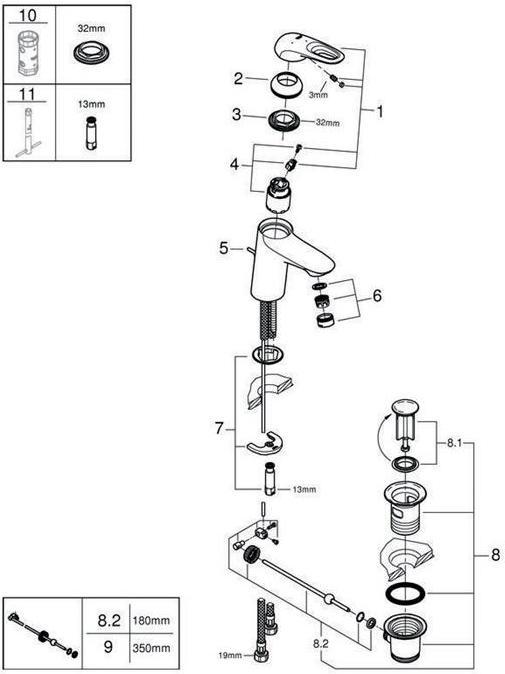 Actual product image Grohe EH-WTbatt EUROSTYLE 1/2inch, S-Size chrome