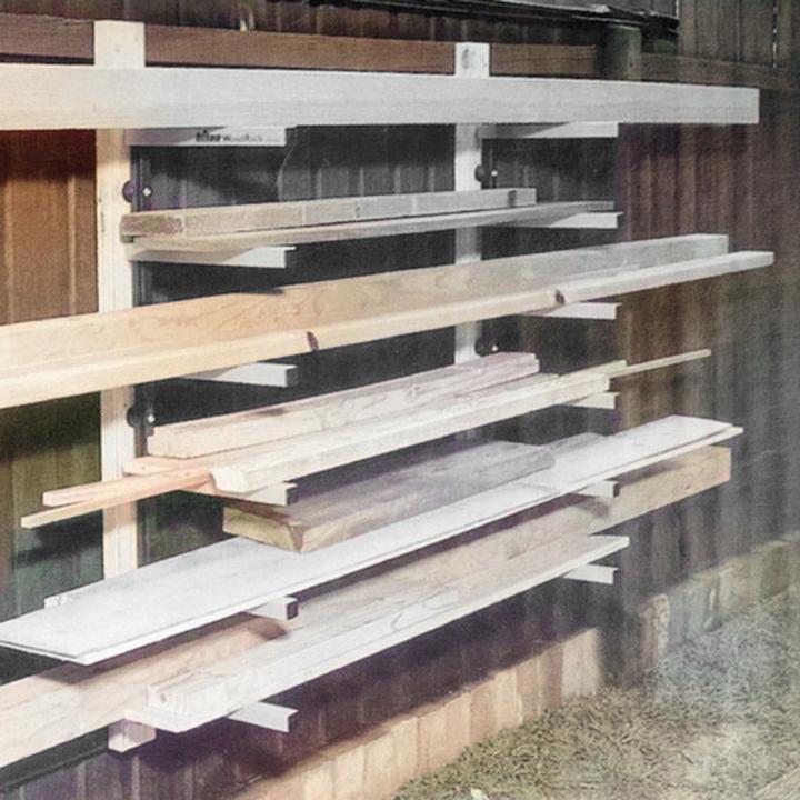 Produktbild XPOtool 2x Holzregal 3 Ebenen 150kg Kragarmregal Holzlagerregal Kaminholzregal